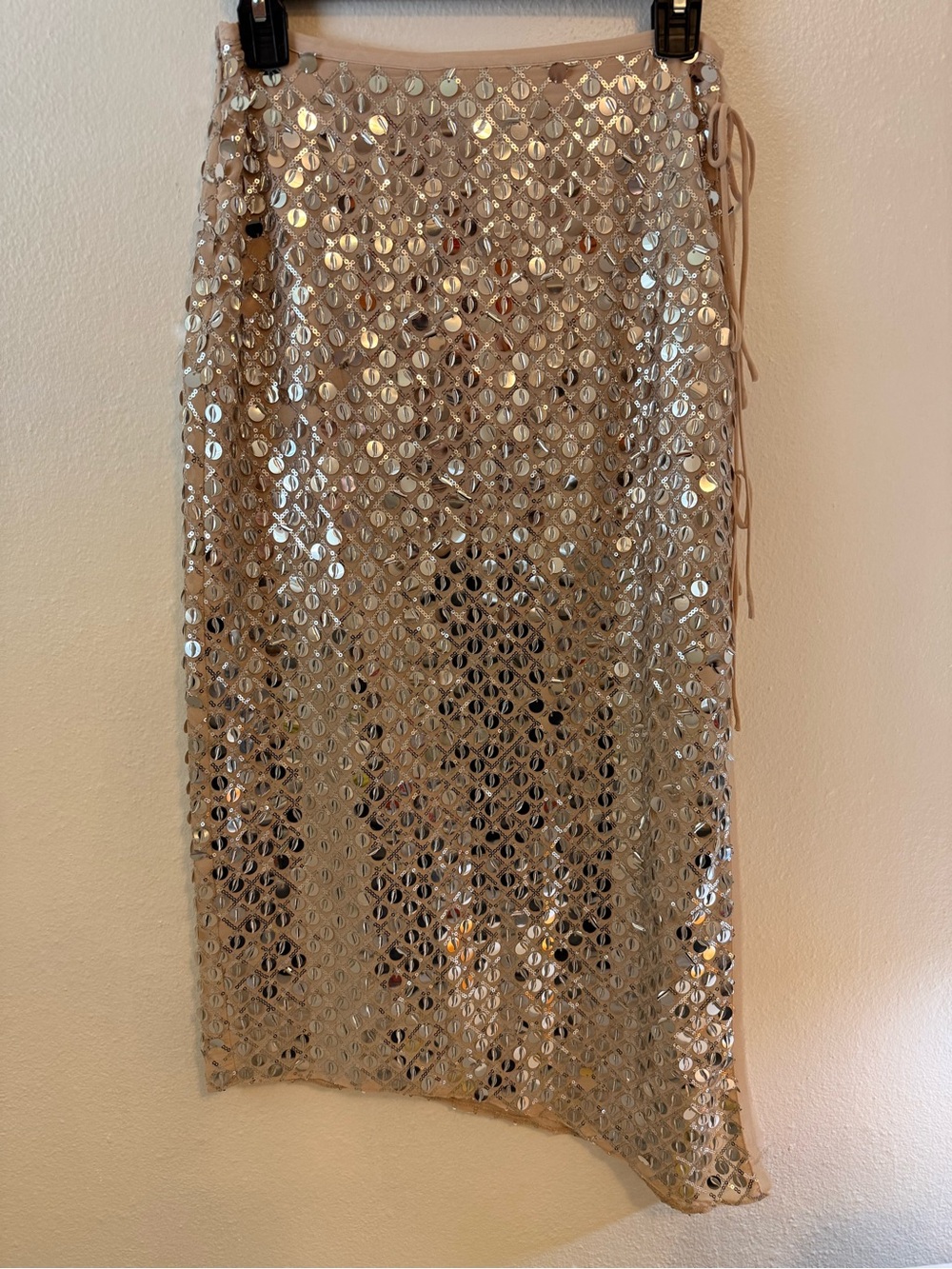Zara Asymmetric Sequin Midi Skirt - Picture 2 of 6